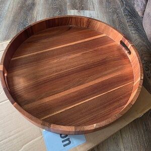 Acacia Round Wooden Serving Tray